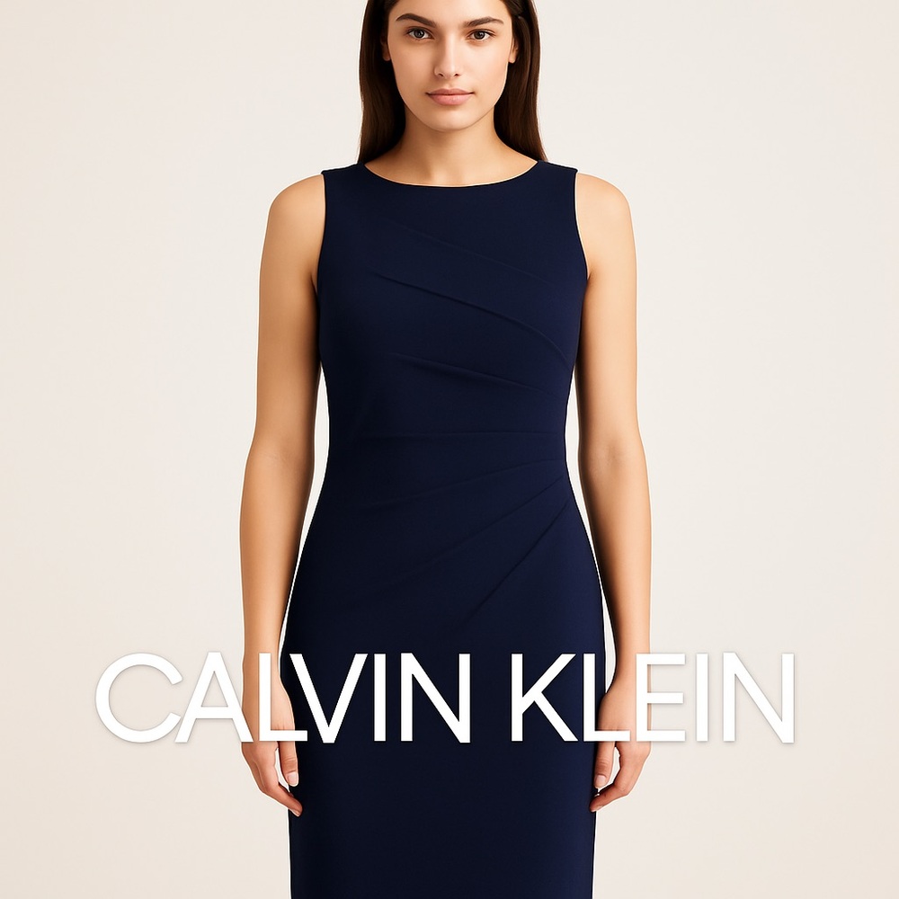🖤 CALVIN KLEIN NAVY SHEATH DRESS (SIZE 12P)